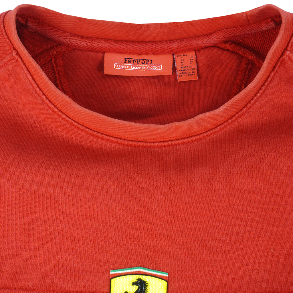 NASCAR - Red Ferrari Crew Neck Sweatshirt 2000s Large Vintage Retro