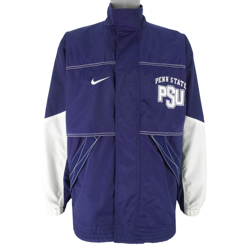 Nike - Penn State Zip-Up Windbreaker 1990s Large Vintage Retro College