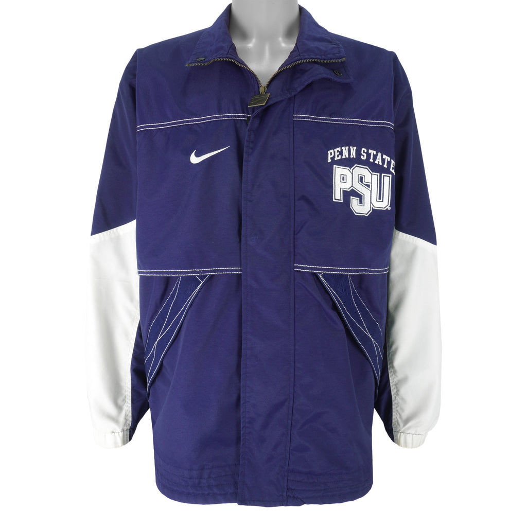 Nike - Penn State Zip-Up Windbreaker 1990s Large Vintage Retro College