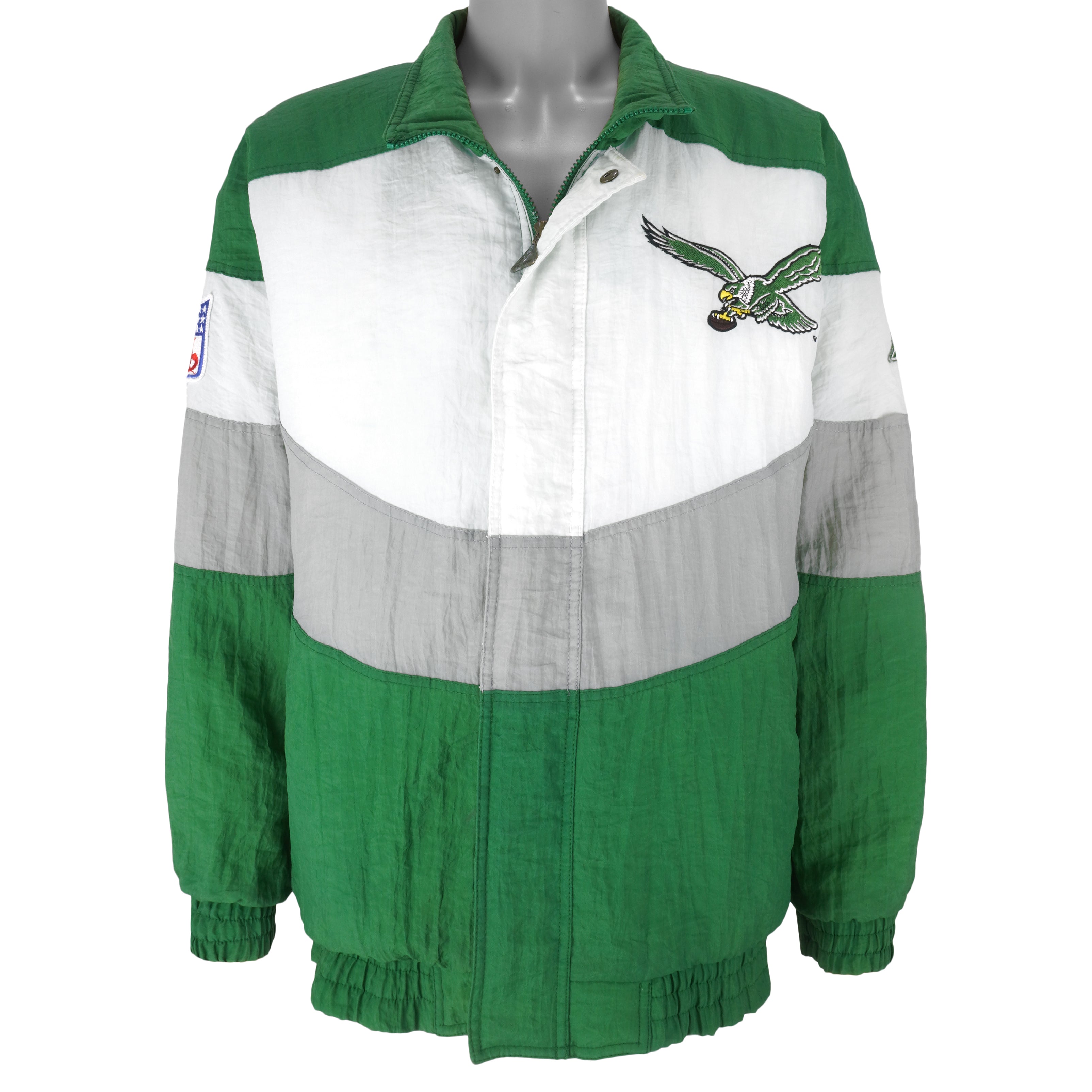 NFL (Apex One) - Philadelphia Eagles Zip-Up Windbreaker 1990s Medium Vintage Retro Football
