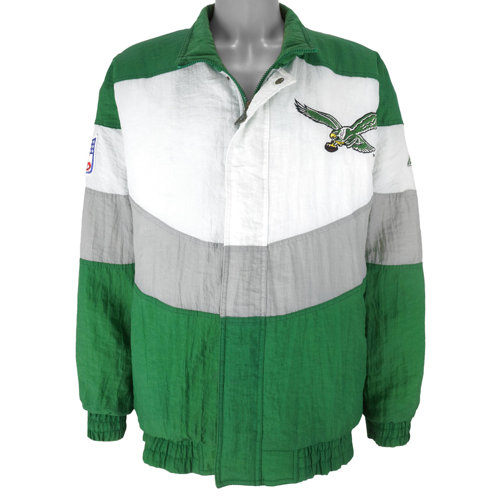 NFL (Apex One) - Philadelphia Eagles Zip-Up Windbreaker 1990s Medium Vintage Retro Football