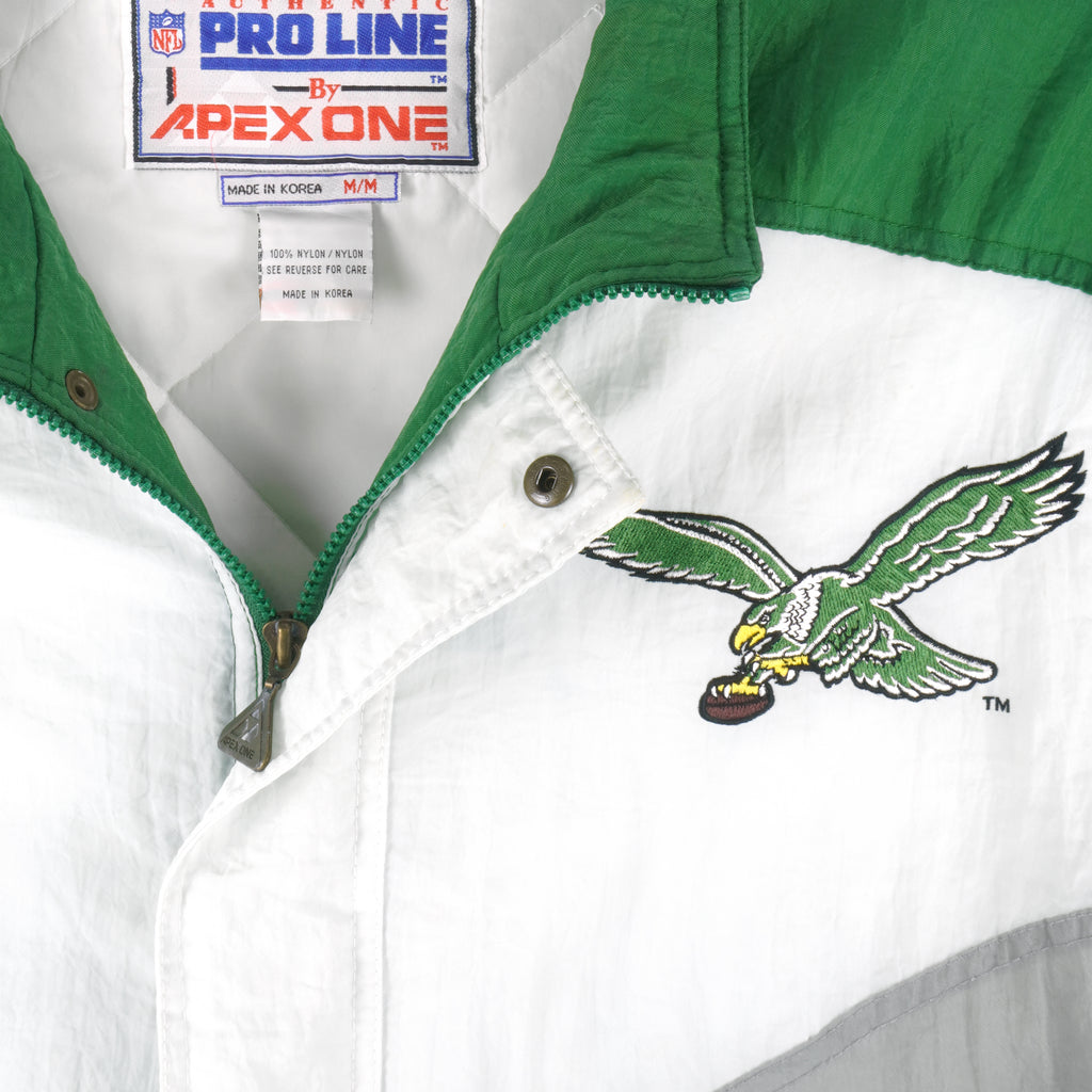 NFL (Apex One) - Philadelphia Eagles Zip-Up Windbreaker 1990s Medium Vintage Retro Football