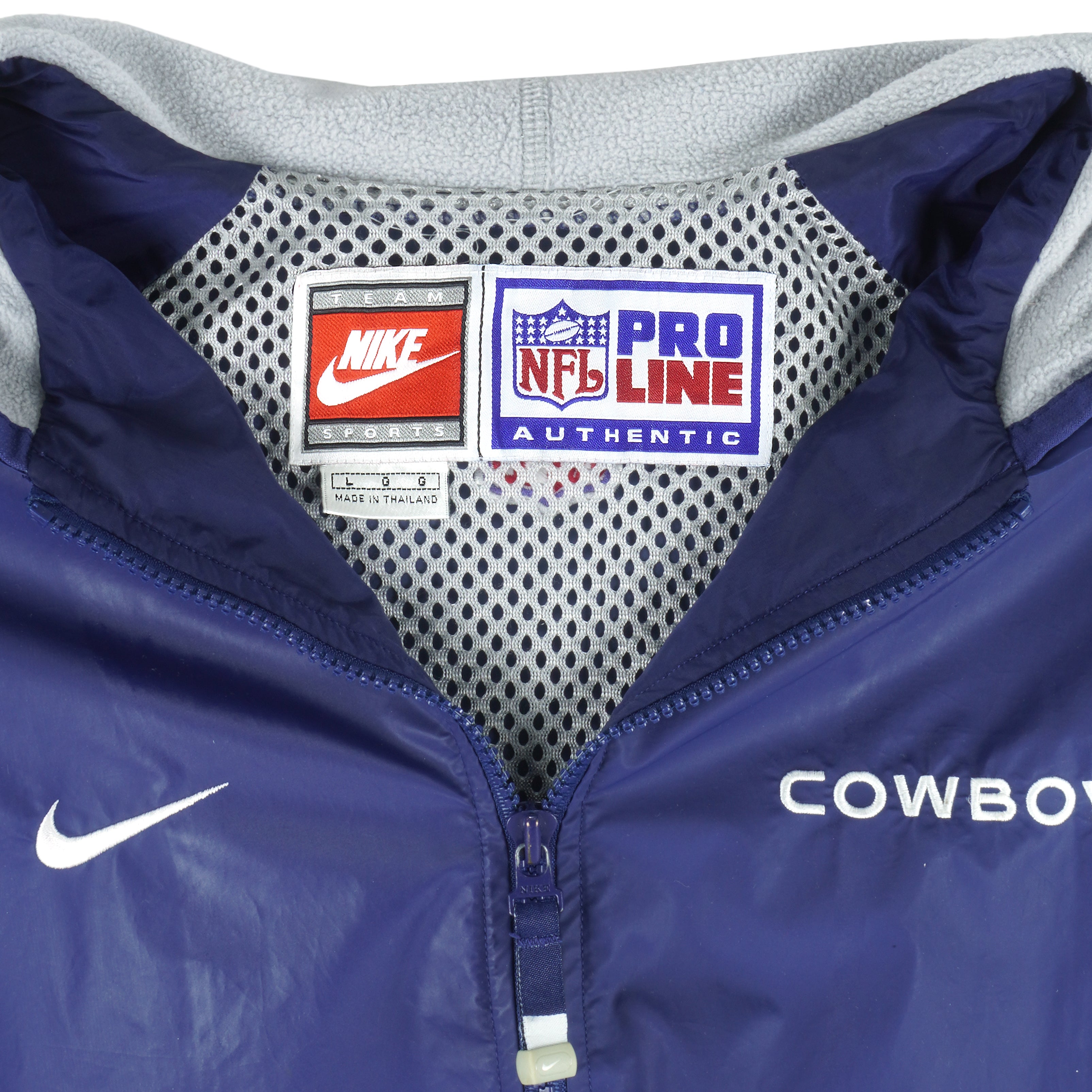 Nike - Dallas Cowboys Hooded Windbreaker 1990s Large Vintage Retro Football