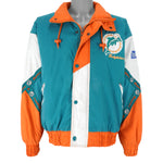 NFL (Pro Player) - Miami Dolphins Zip & Button-Up Jacket 1990s Large Vintage Retro Retro Football