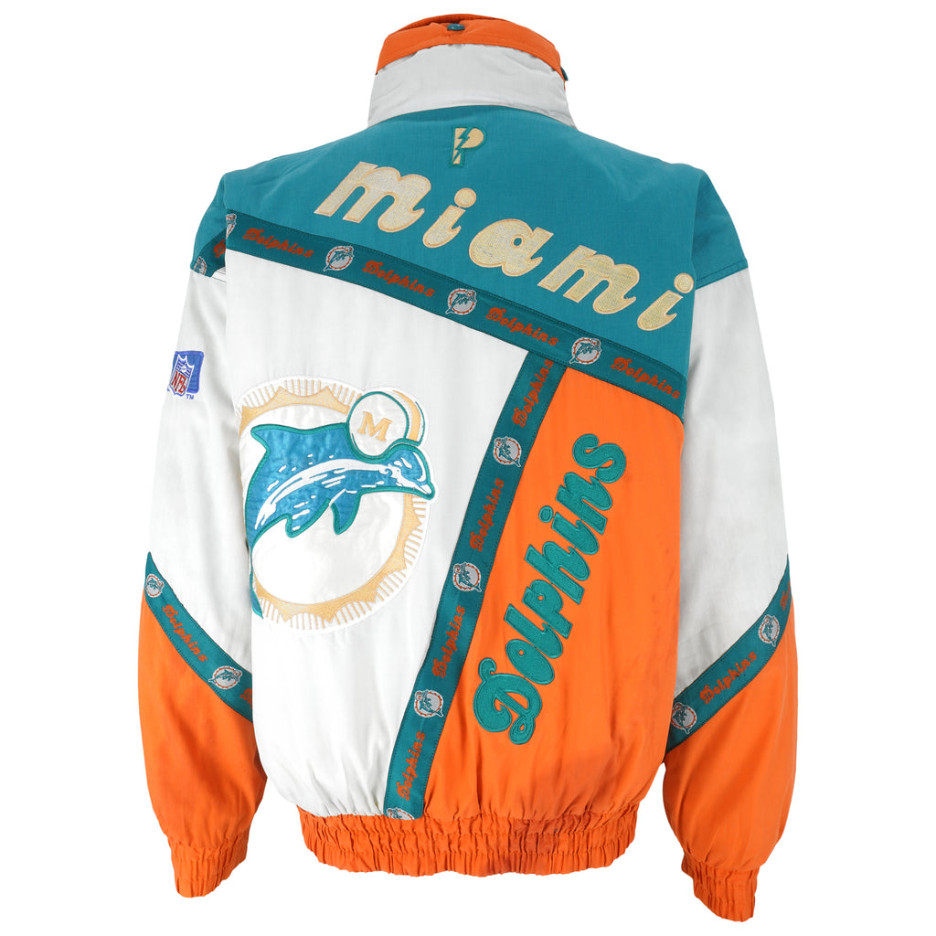 NFL (Pro Player) - Miami Dolphins Zip & Button-Up Jacket 1990s Large Vintage Retro Retro Football