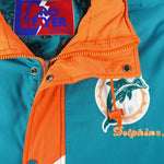 NFL (Pro Player) - Miami Dolphins Zip & Button-Up Jacket 1990s Large Vintage Retro Retro Football