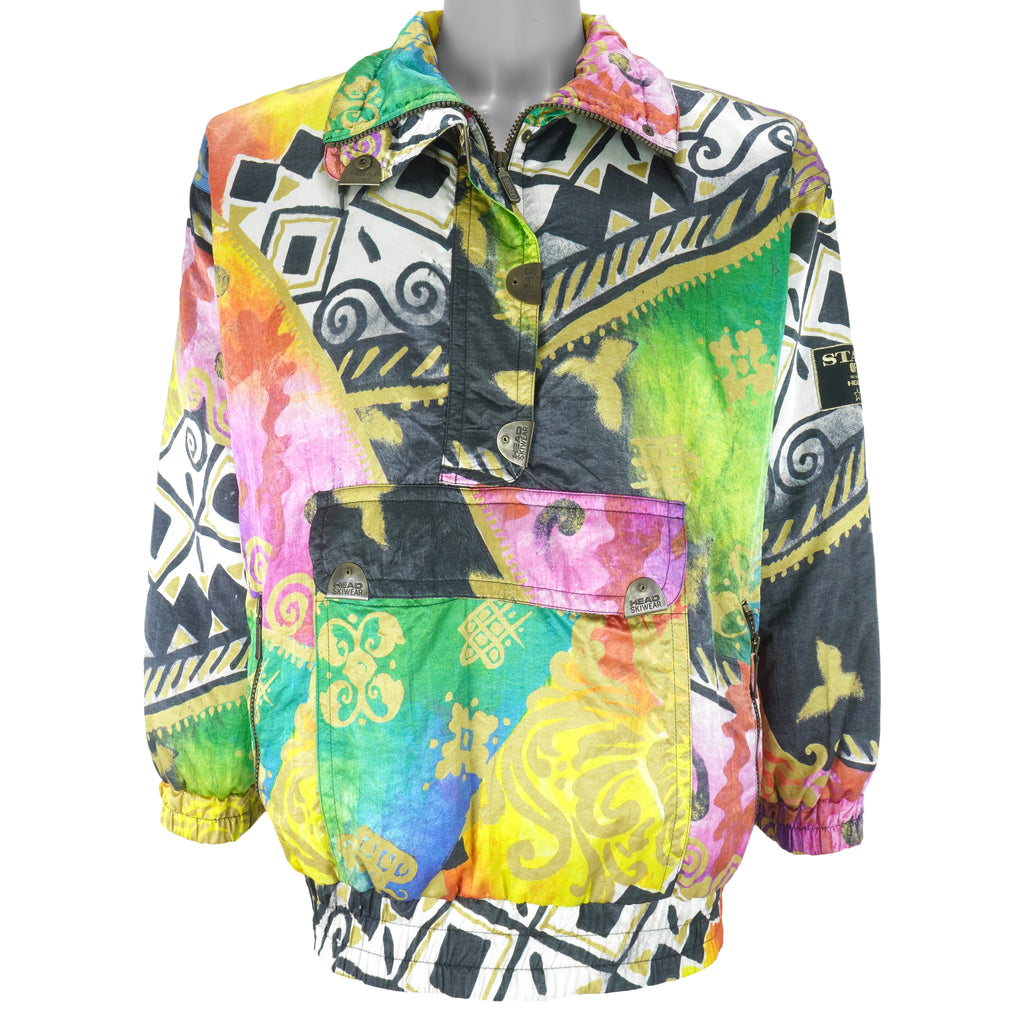 Vintage (Head) - Star Of The Hill Crazy Pattern Abstract Ski Jacket 1990s Large