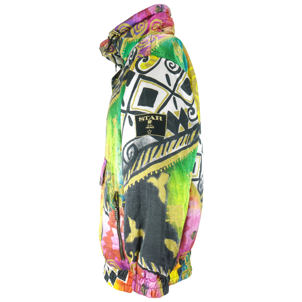 Vintage (Head) - Star Of The Hill Crazy Pattern Abstract Ski Jacket 1990s Large