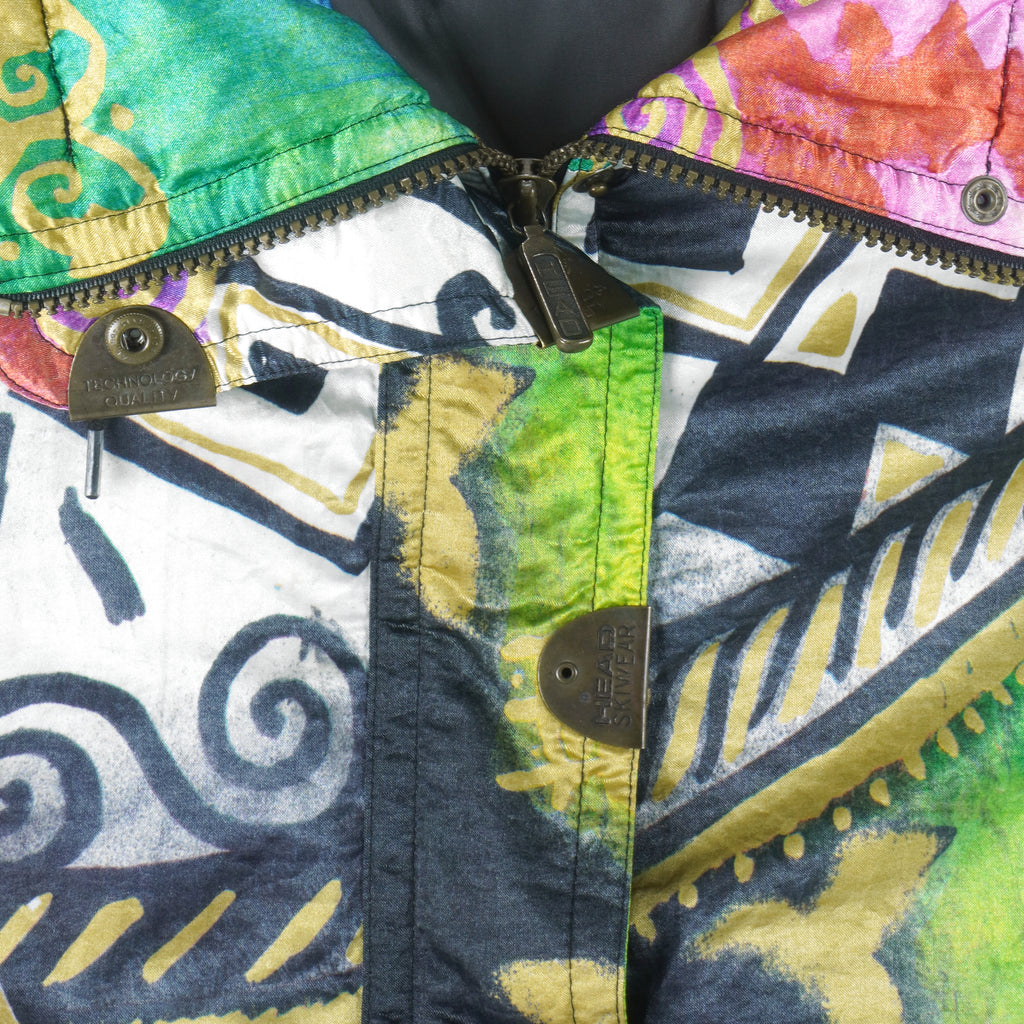 Vintage (Head) - Star Of The Hill Crazy Pattern Abstract Ski Jacket 1990s Large