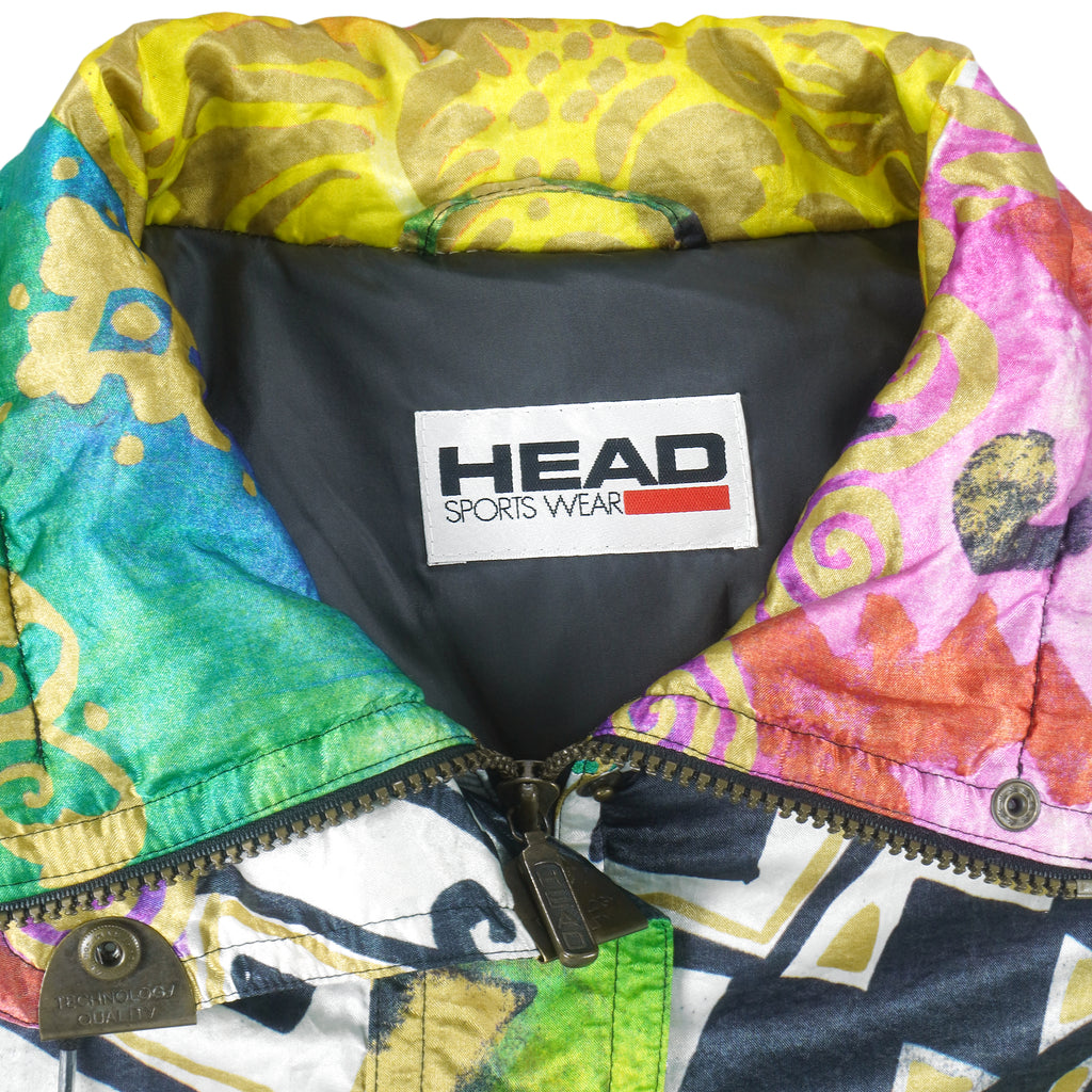 Vintage (Head) - Star Of The Hill Crazy Pattern Abstract Ski Jacket 1990s Large