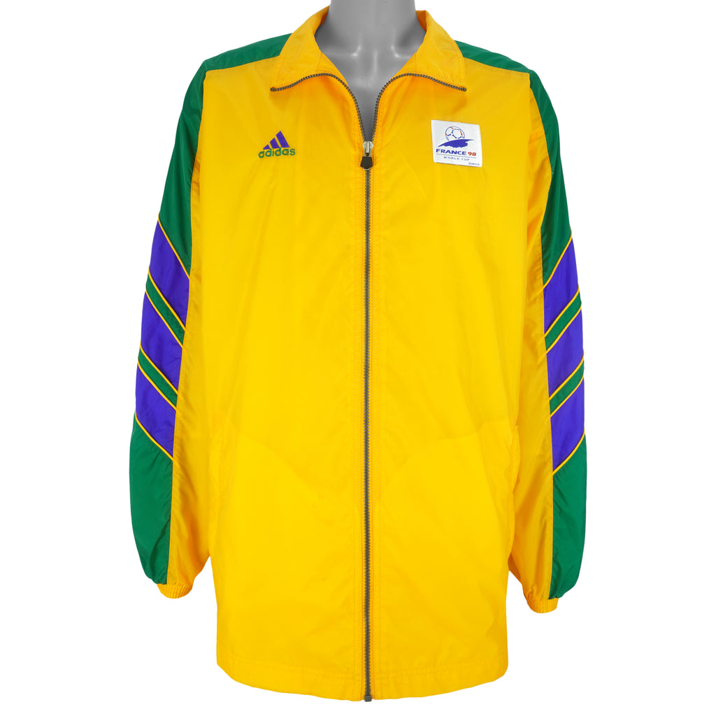 Adidas - Yellow France World Cup 98 Jacket 1998 Large Vintage Retro