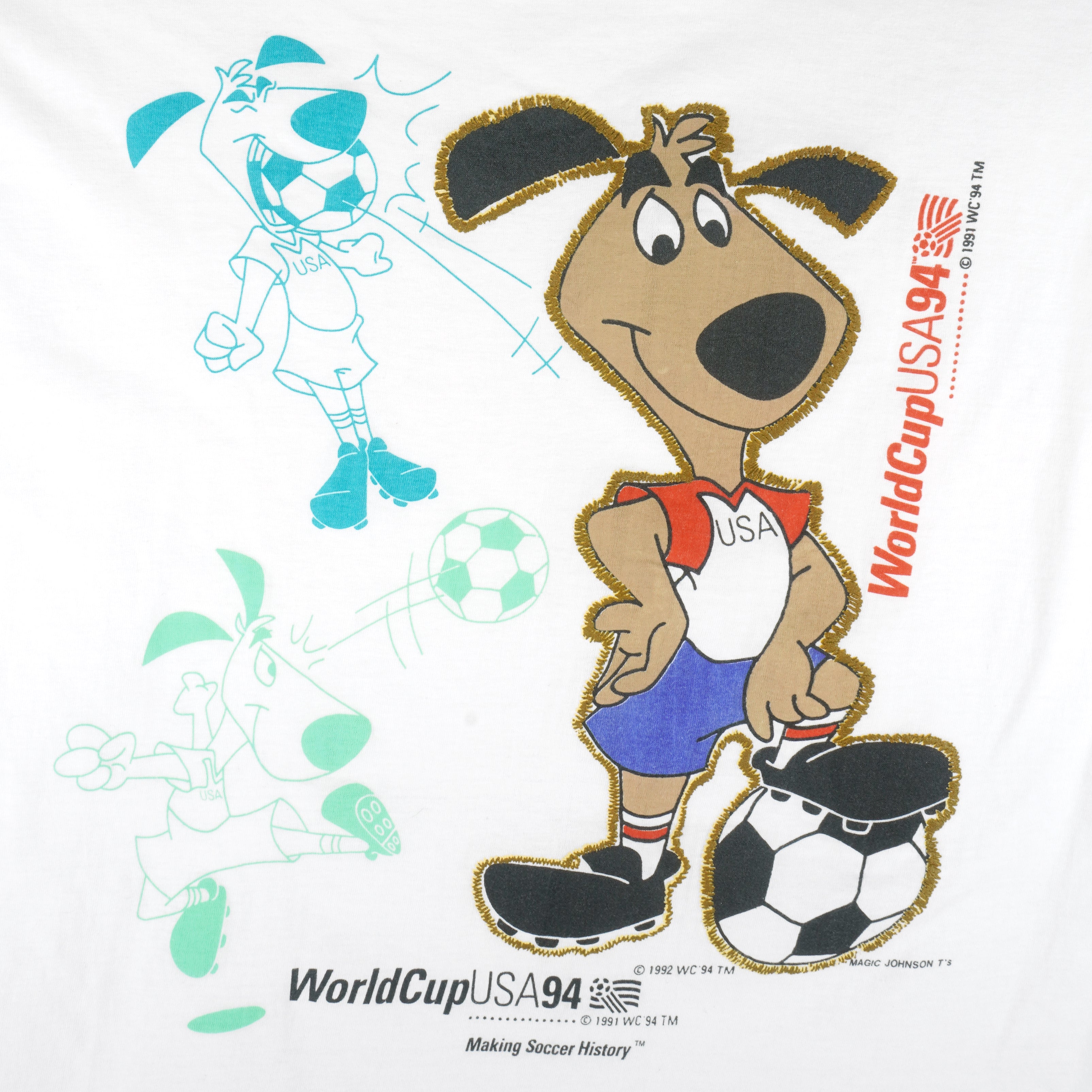 Vintage (Magic Johnson T's) - World Cup USA 94 Mascot T-Shirt 1992 X-Large Vintage Retro Football