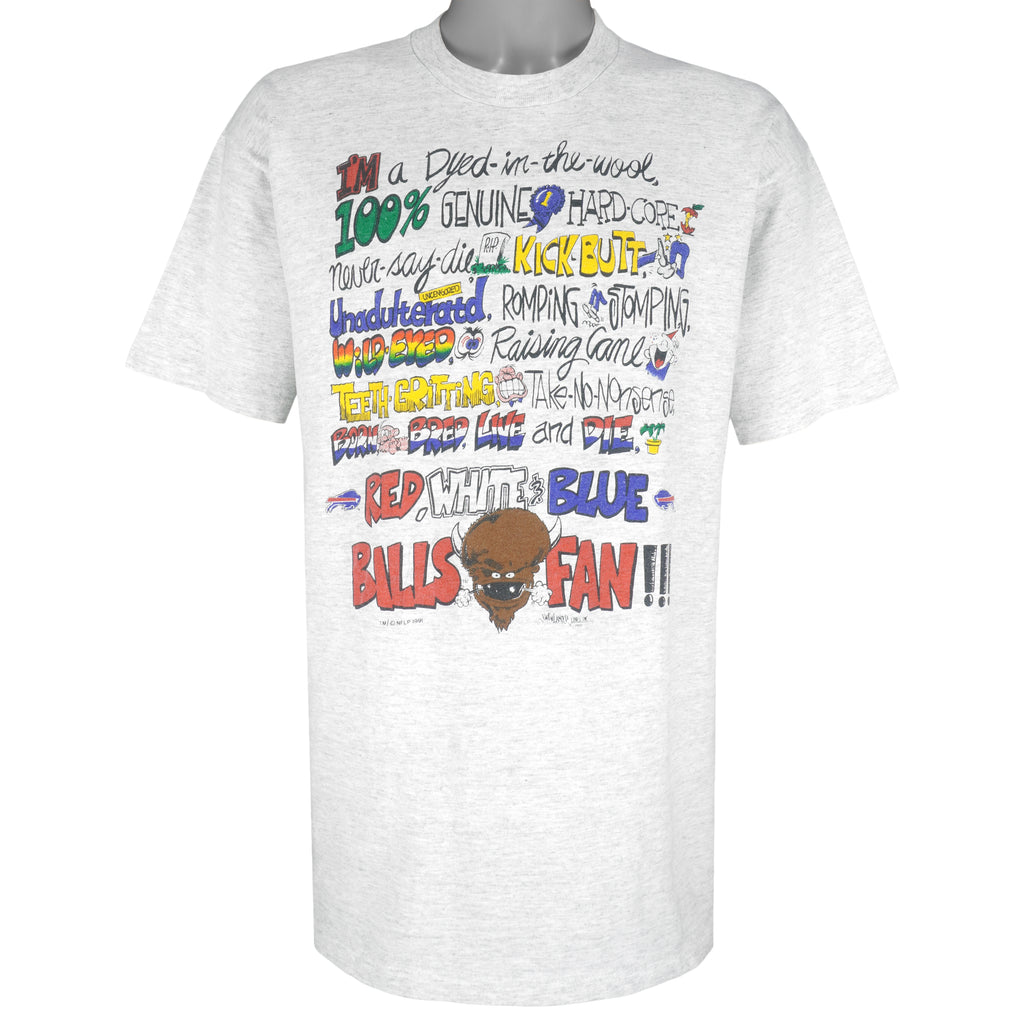 NFL (Unbalanced) - Buffalo Bills Fan T-Shirt 1991 X-Large Vintage Retro Football