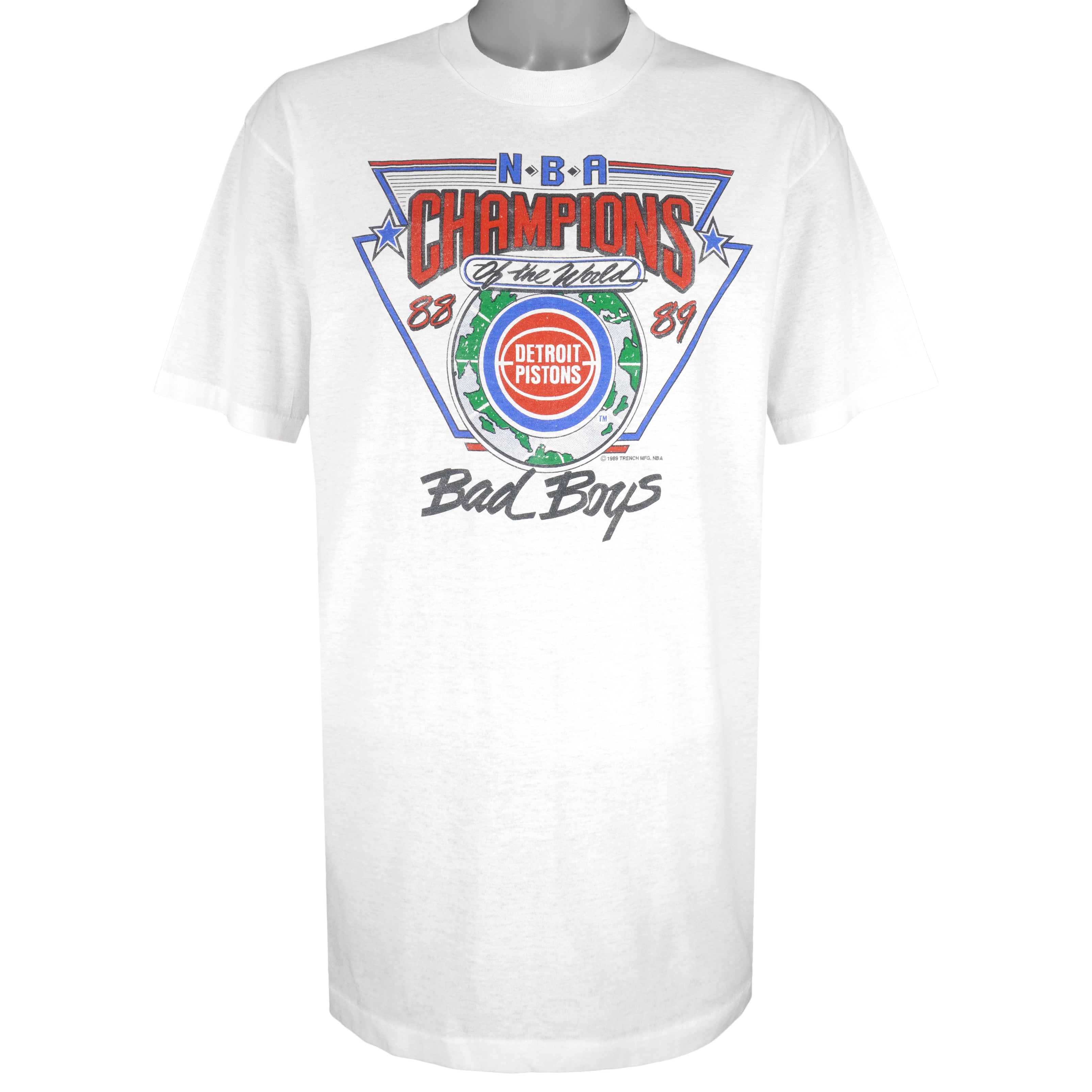 NBA - Detroit Pistons Champions Of The World T-Shirt 1989 X-Large Vintage Retro Basketball