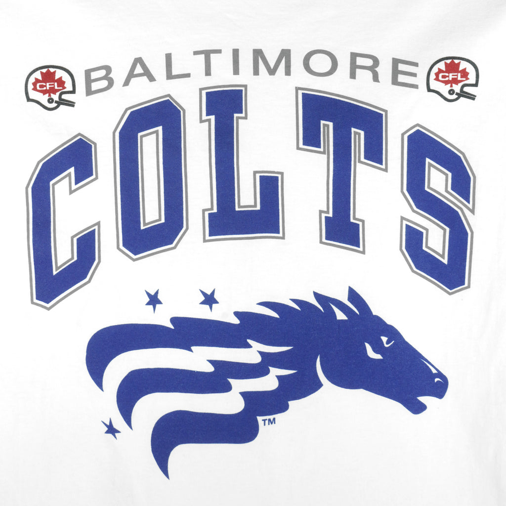 Starter - Baltimore Colts CFL Single Stitch T-Shirt 1990s X-Large Vintage Retro Football