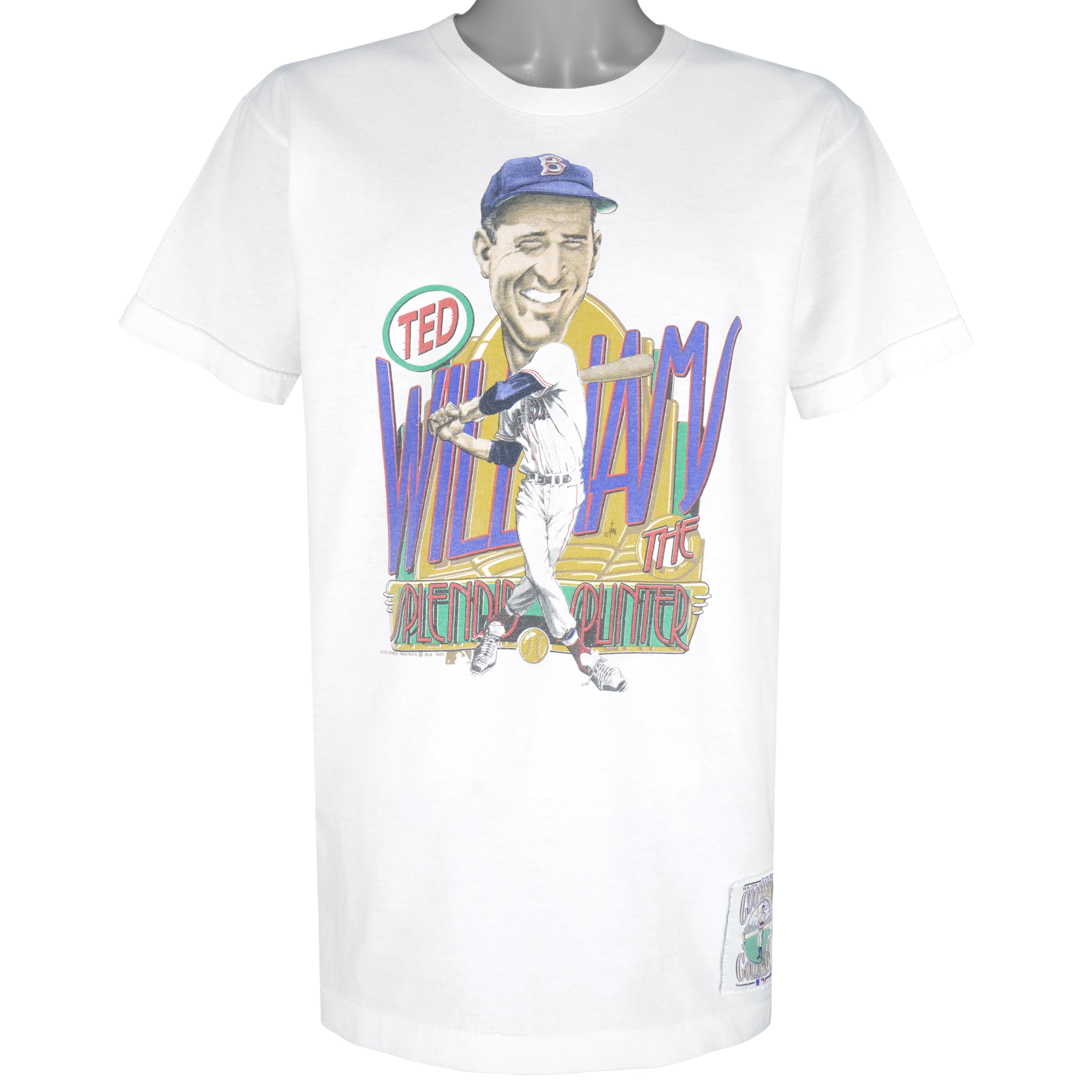 MLB (Salem) - Boston Red Sox Ted Williams T-Shirt 1989 Large Vintage Retro Baseball