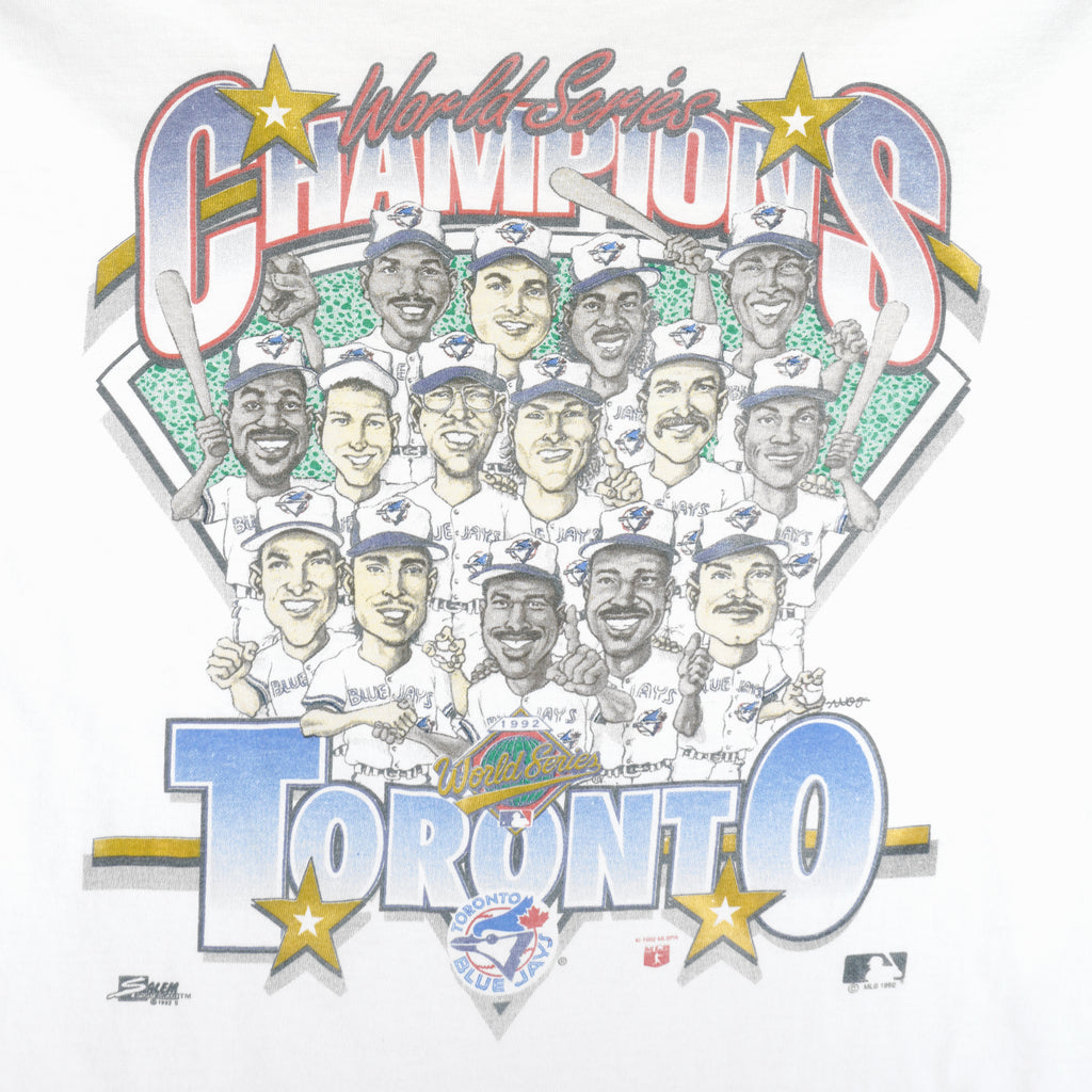 MLB (Salem) - Toronto Blue Jays Caricature T-Shirt 1992 X-Large Vintage Retro Baseball Vintage Retro Baseball