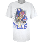 NFL (Nutmeg) - Buffalo Bills Ball Breakout T-Shirt 1990s X-Large Vintage Retro Football