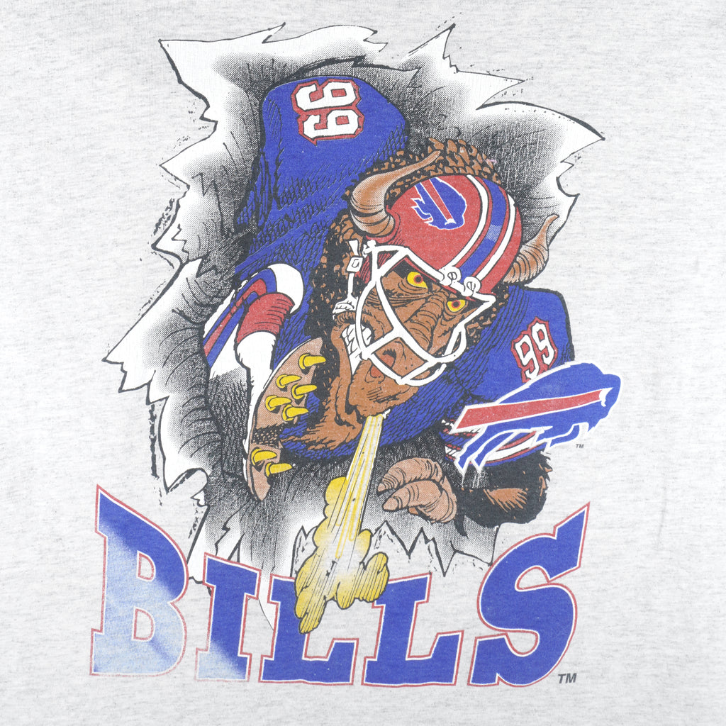 NFL (Nutmeg) - Buffalo Bills Ball Breakout T-Shirt 1990s X-Large Vintage Retro Football