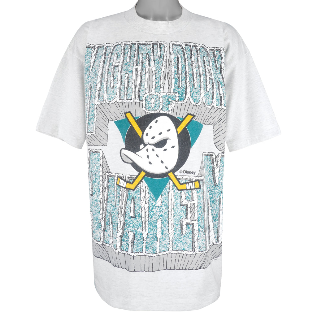 NHL (Soft Wear) - Mighty Ducks of Anaheim T-Shirt 1993 X-Large Vintage Retro Hockey