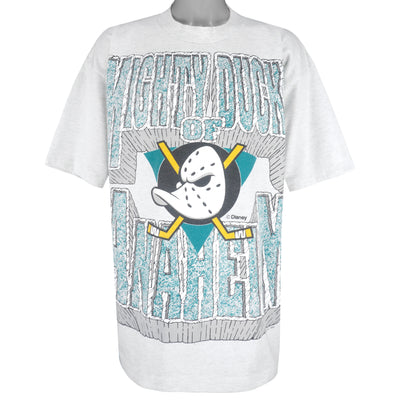 Vintage Anaheim Mighty Ducks All Over Print T-shirt NWOT NHL Hockey 90s –  For All To Envy