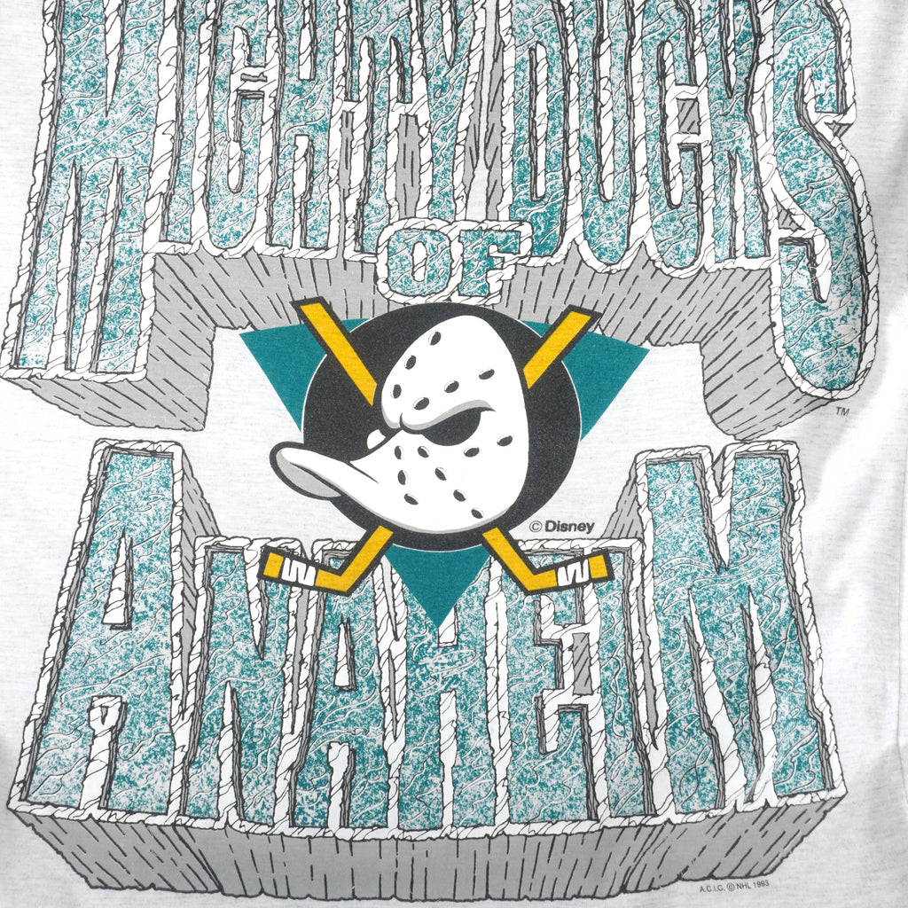 NHL (Soft Wear) - Mighty Ducks of Anaheim T-Shirt 1993 X-Large Vintage Retro Hockey