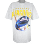 NHL (Jostens) - Pittsburgh Penguins Big Logo T-Shirt 1990s X-Large Vintage Retro Hockey
