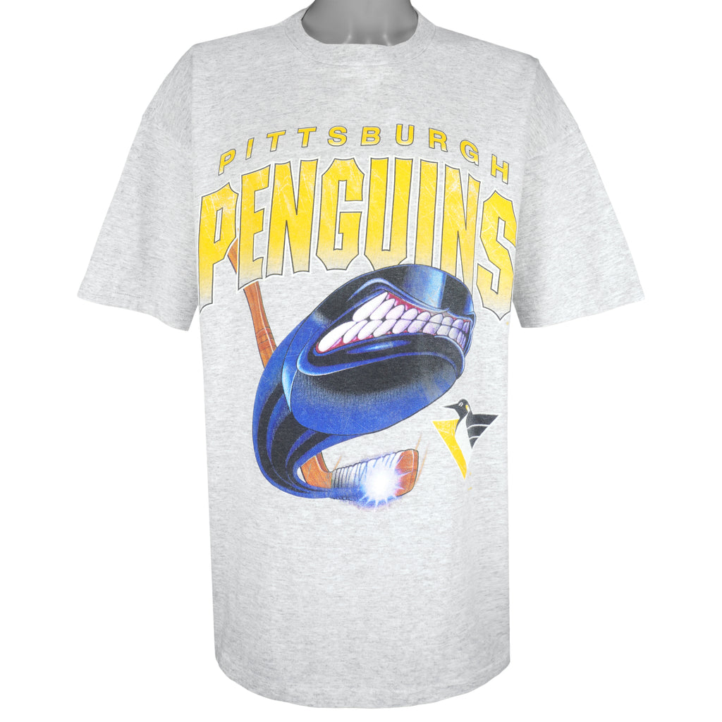 NHL (Jostens) - Pittsburgh Penguins Big Logo T-Shirt 1990s X-Large Vintage Retro Hockey