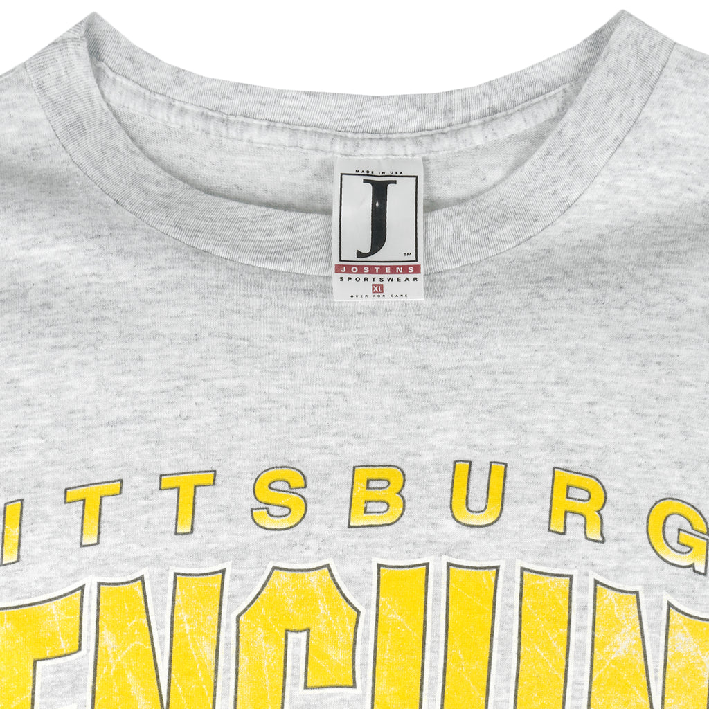 NHL (Jostens) - Pittsburgh Penguins Big Logo T-Shirt 1990s X-Large Vintage Retro Hockey