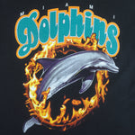 NFL (Artex) - Miami Dolphins Animal T-Shirt 1990s X-Large Vintage Retro Football