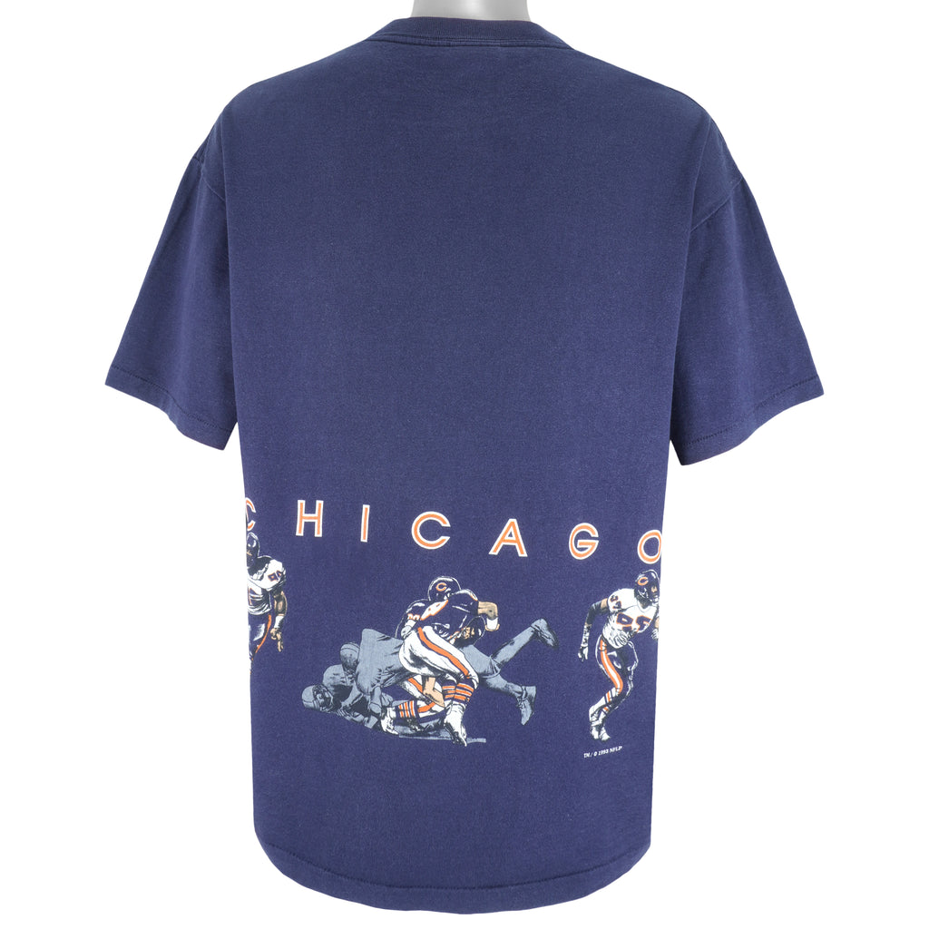 NFL (Nutmeg) - Blue Chicago Bears Big Logo T-Shirt 1993 Large Vintage Retro Football