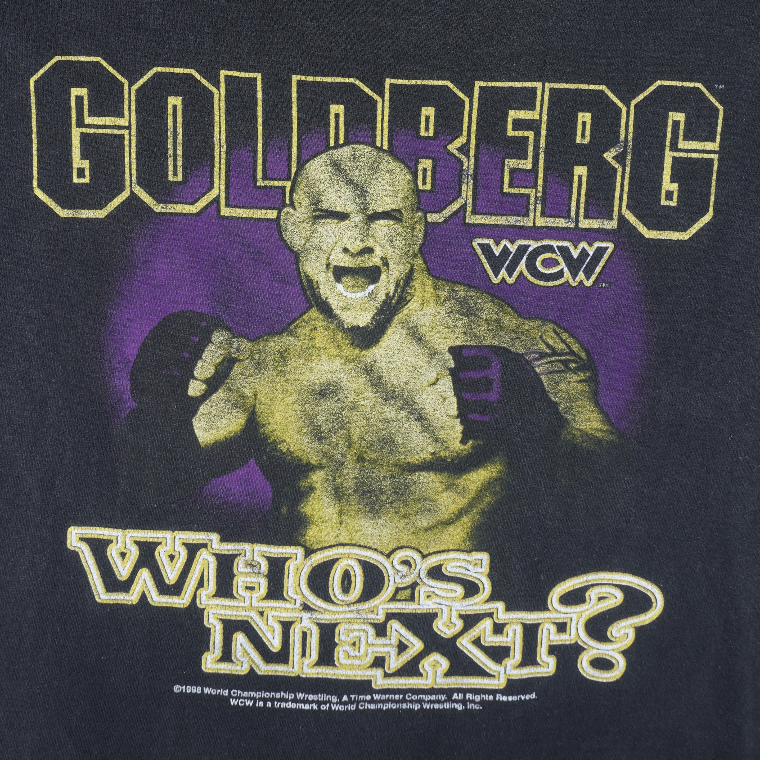 Vintage (All Sport) - Bill Goldberg Whos Next WCW T-Shirt 1998 X-Large Vintage Retro