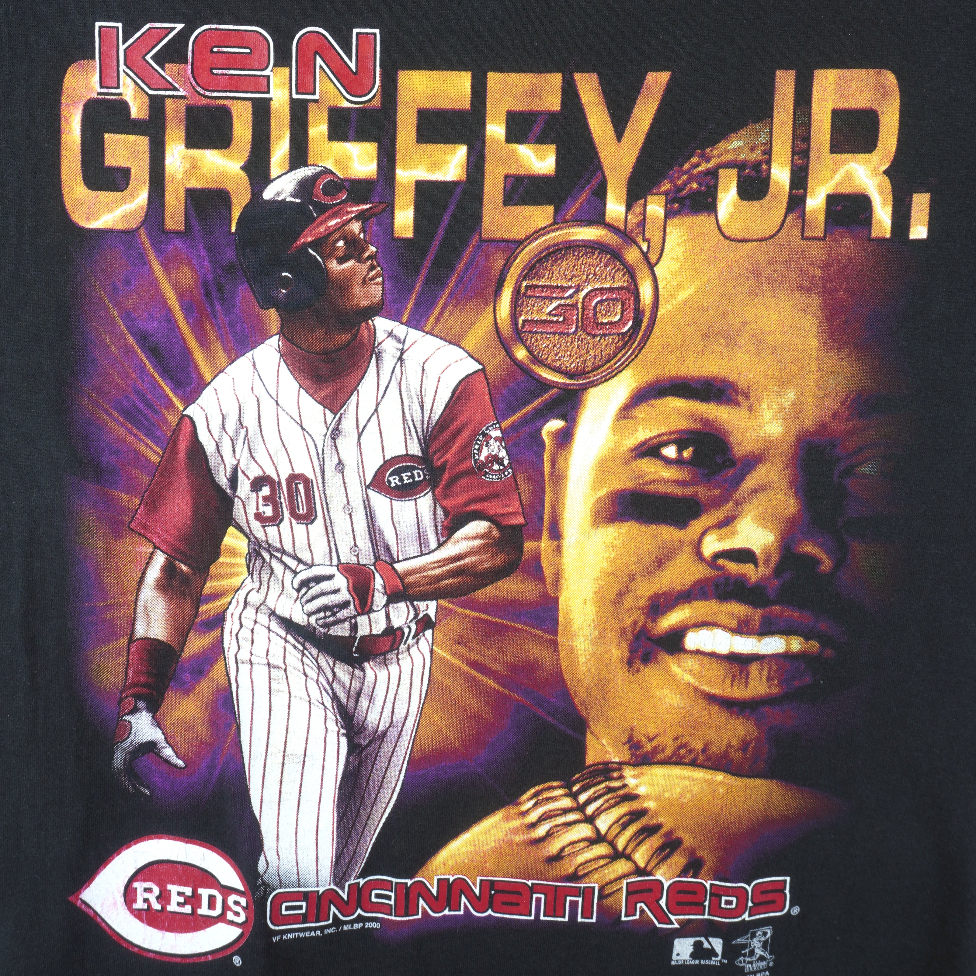 MLB (Lee) - Cincinnati Reds Ken Griffey Jr. T-Shirt 2000 Medium Vintage Retro Baseball