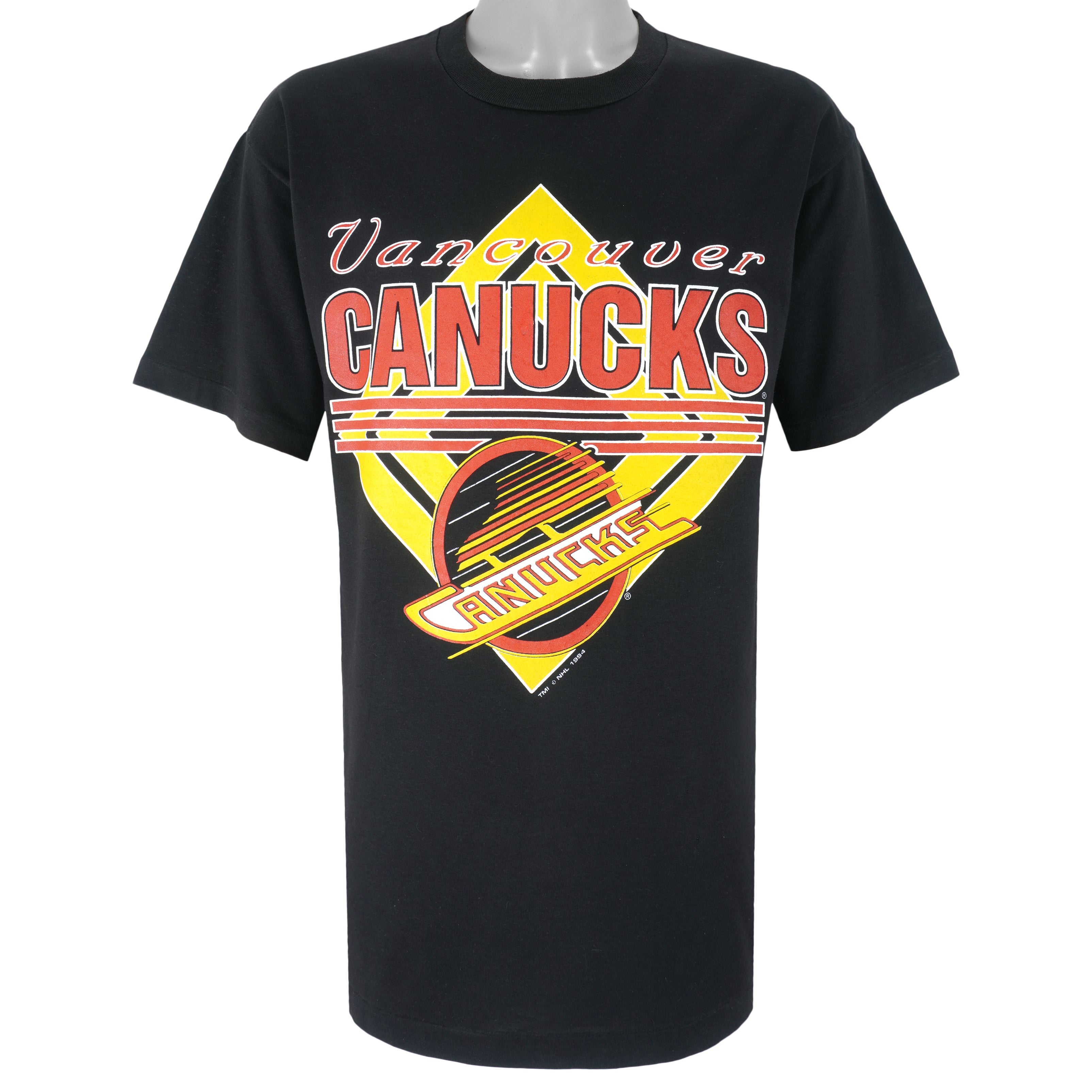 NHL - Vancouver Canucks Big Logo T-Shirt 1994 Large Vintage Retro Hockey