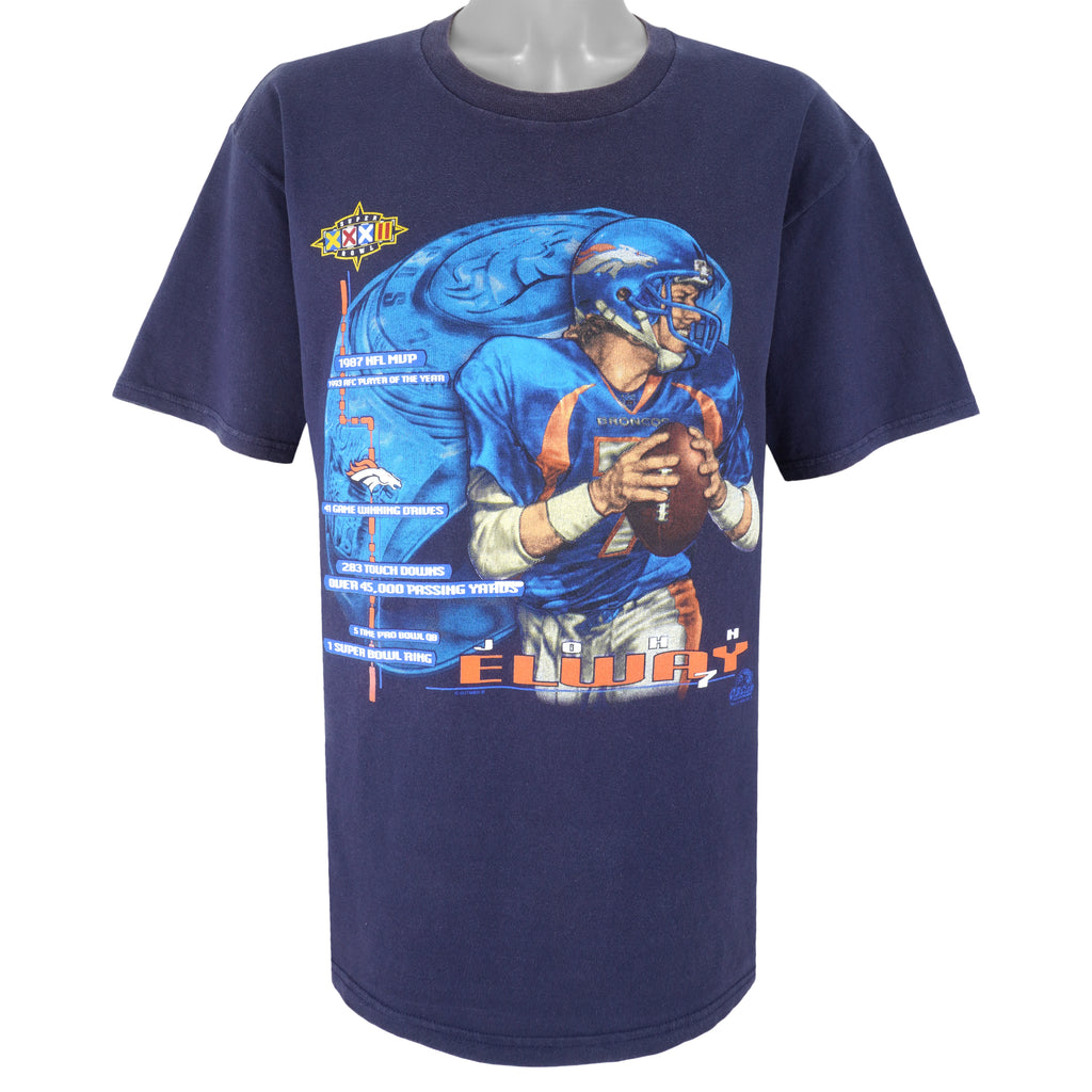 NFL (Lee) - Denver Broncos John Elway No. 7 T-Shirt 1998 Large Vintage Retro Football