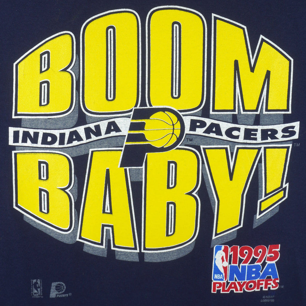 NBA (Logo 7) - Indiana Pacer Boom Baby T-Shirt 1990s Large Vintage Retro Basketball