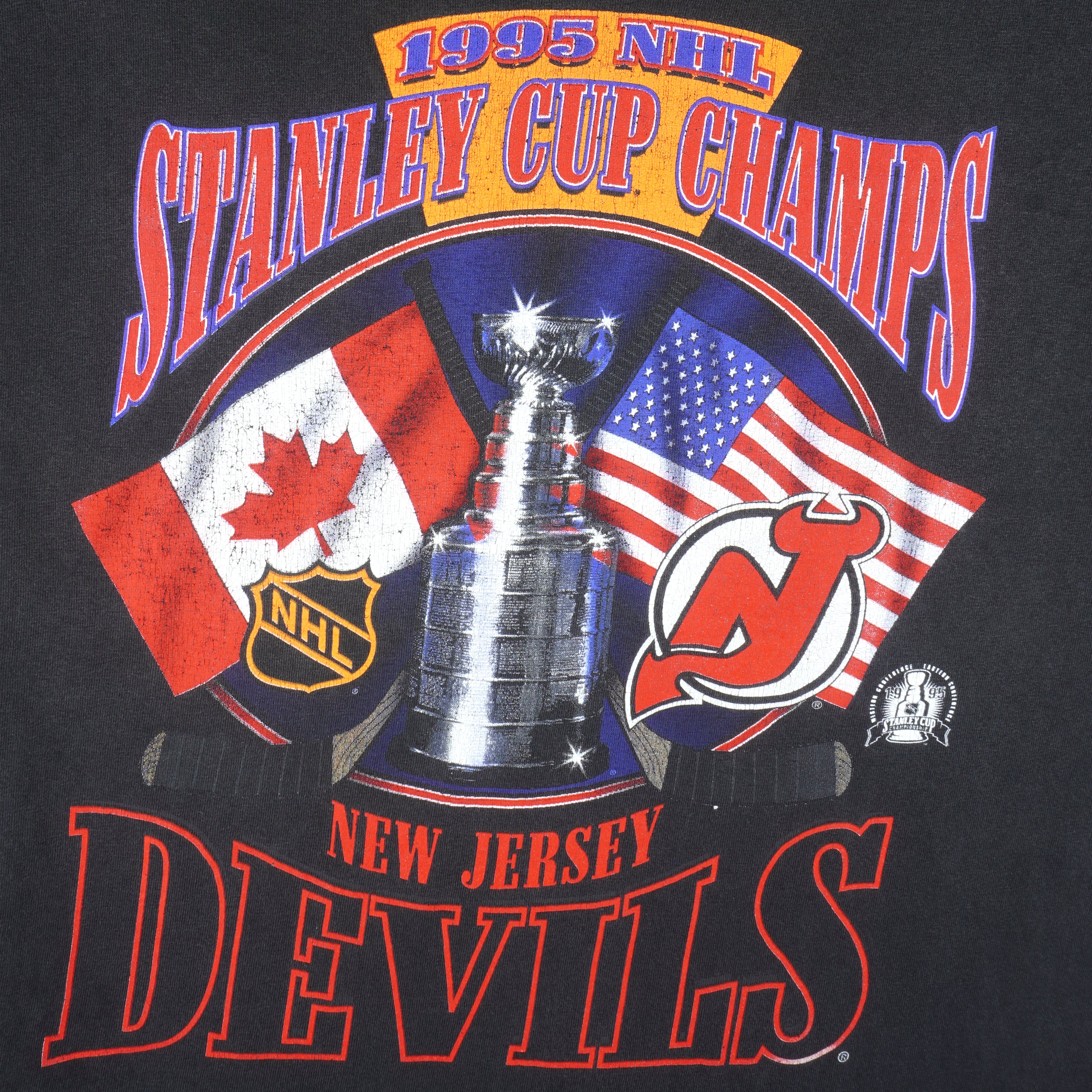 Vintage New Jersey Devils Hat Black 1995 NHL Stanley Cup Champions Snap  Back