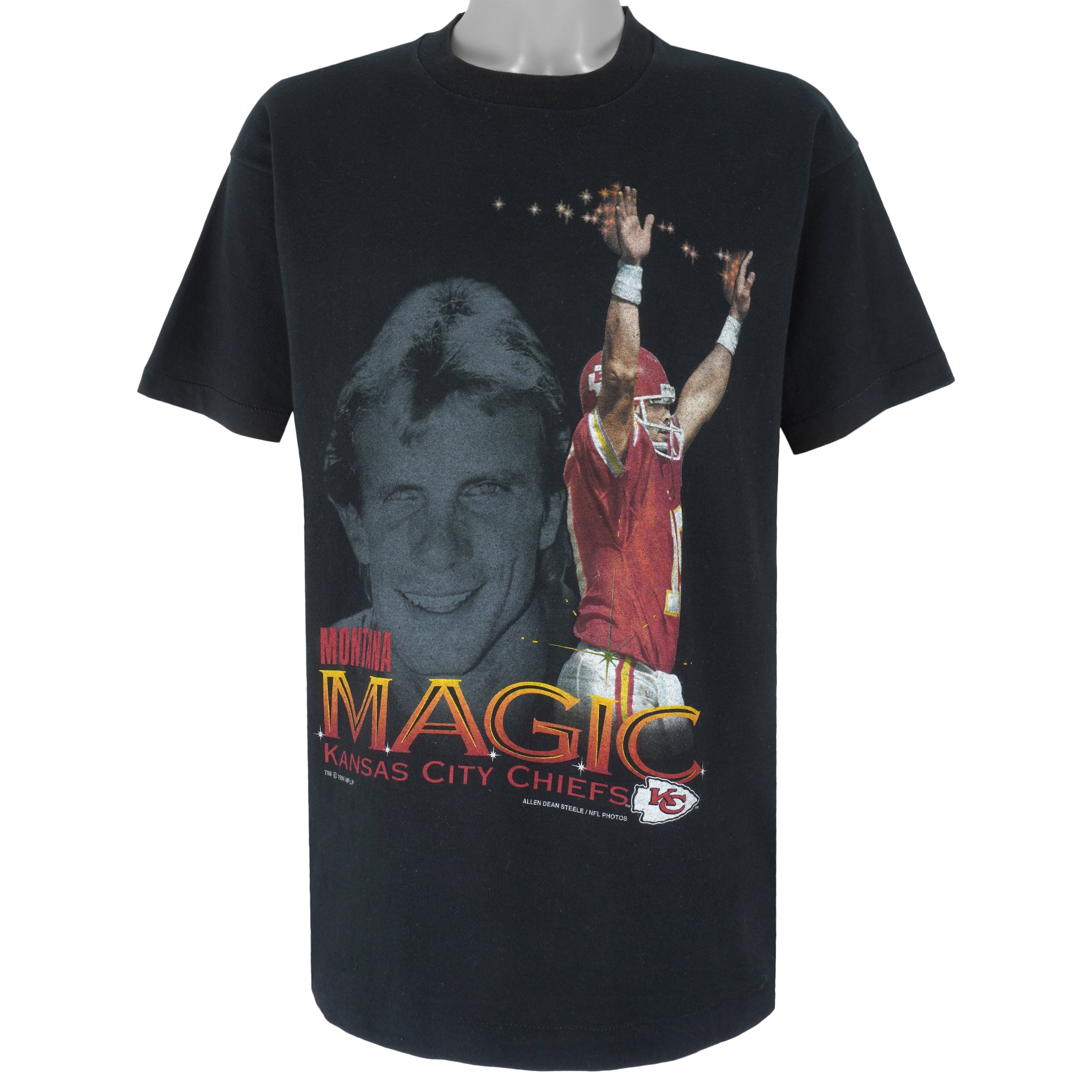 NFL (Salem) - Kansas City Chiefs Joe Montana T-Shirt 1994 Large Vintage Retro Football