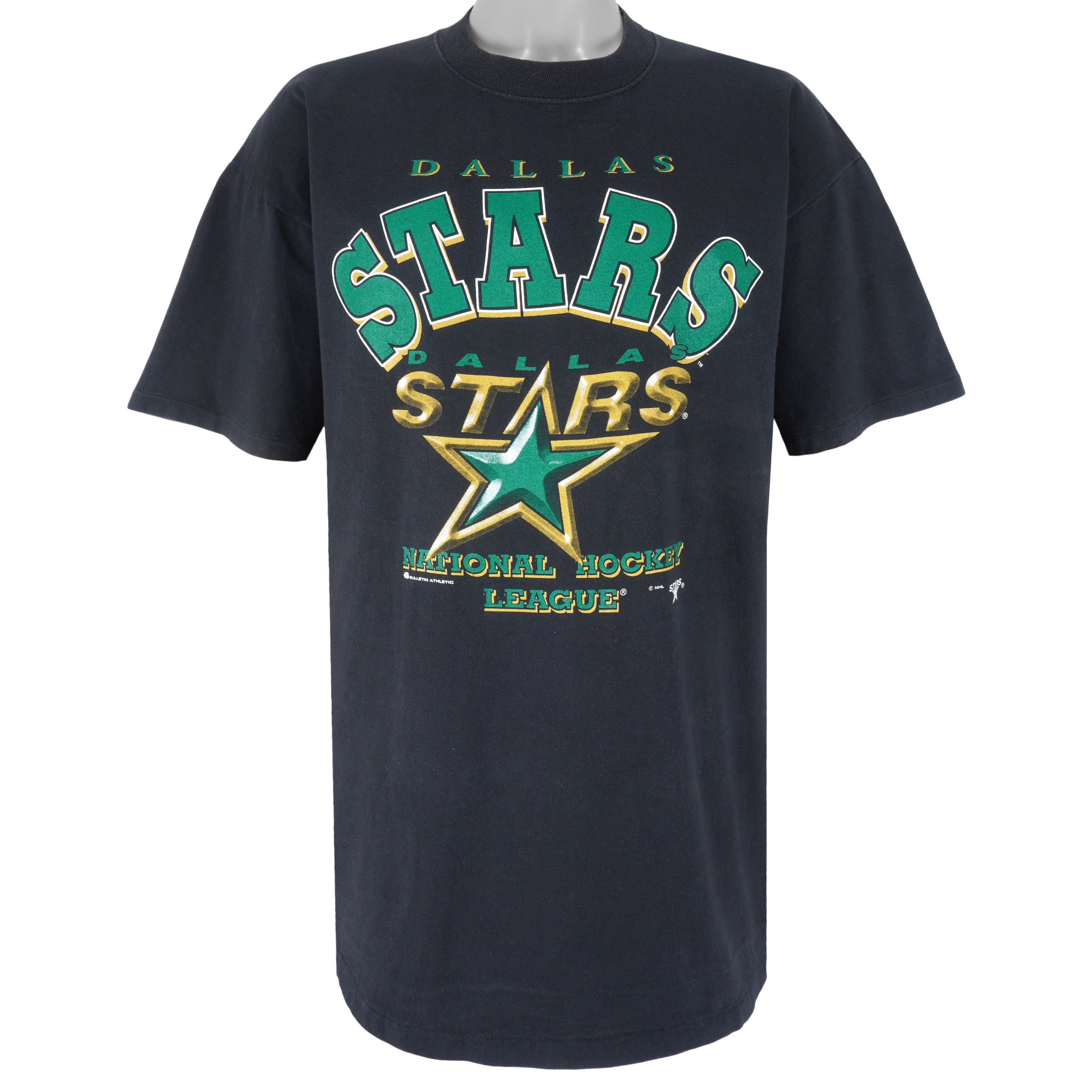 NHL (Bulletin Athletic) - Dallas Stars Big Logo T-Shirt 1990s X-Large Vintage Retro Hockey