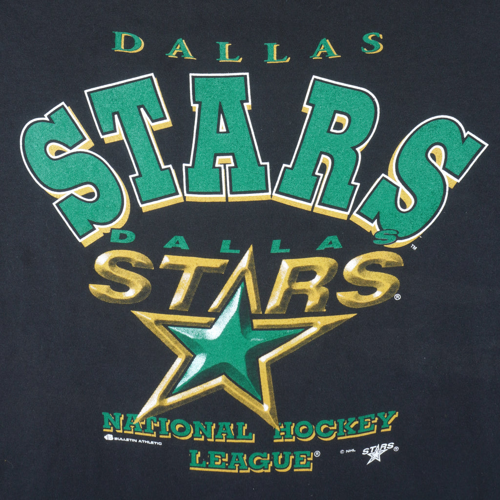NHL (Bulletin Athletic) - Dallas Stars Big Logo T-Shirt 1990s X-Large Vintage Retro Hockey