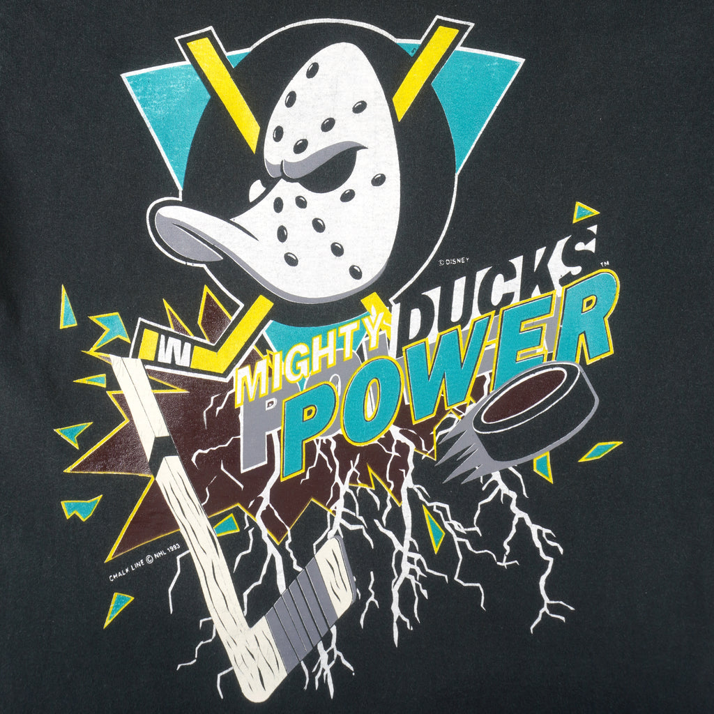 NHL - Anaheim Mighty Ducks Power T-Shirt 1993 Large Vintage Retro Hockey