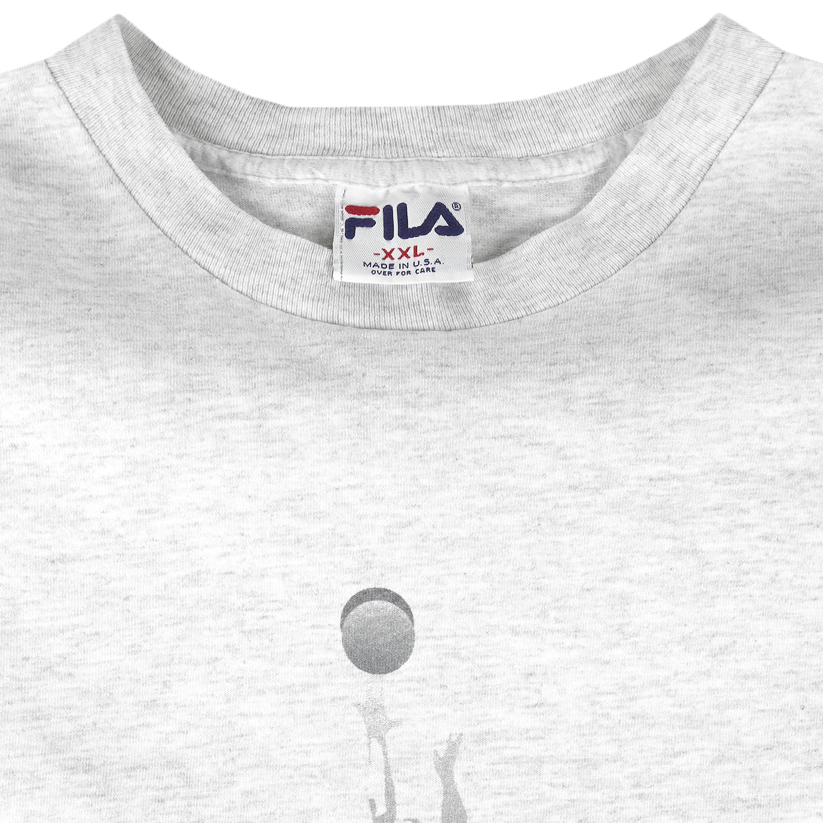 FILA - Grey Basketball T-Shirt 1990s XX-Large Vintage Retro Basketball