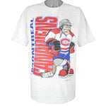NHL (Nutmeg) - Montreal Canadiens Cartoon T-Shirt 1994 X-Large