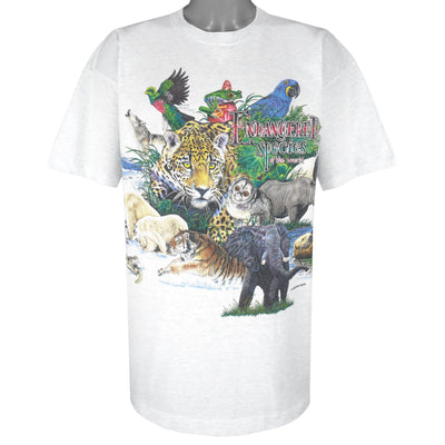 Vintage (Signal Sport) - Endangered Species Of The World Animals T-Shirt 1990s X-Large