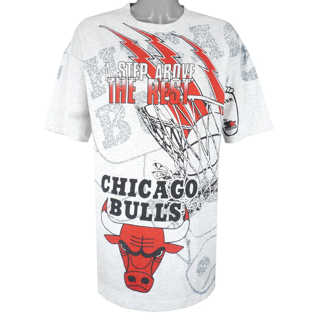 Starter - Chicago Bulls A Step Above The Rest T-Shirt 1990s X-Large Vintage Retro Basketball