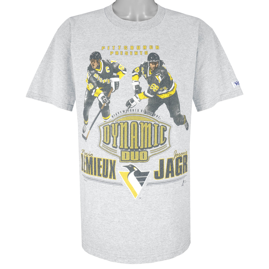 NHL (Lee) - Pittsburgh Penguins Dynamic Duo T-Shirt 1990s Large Vintage Retro Hockey