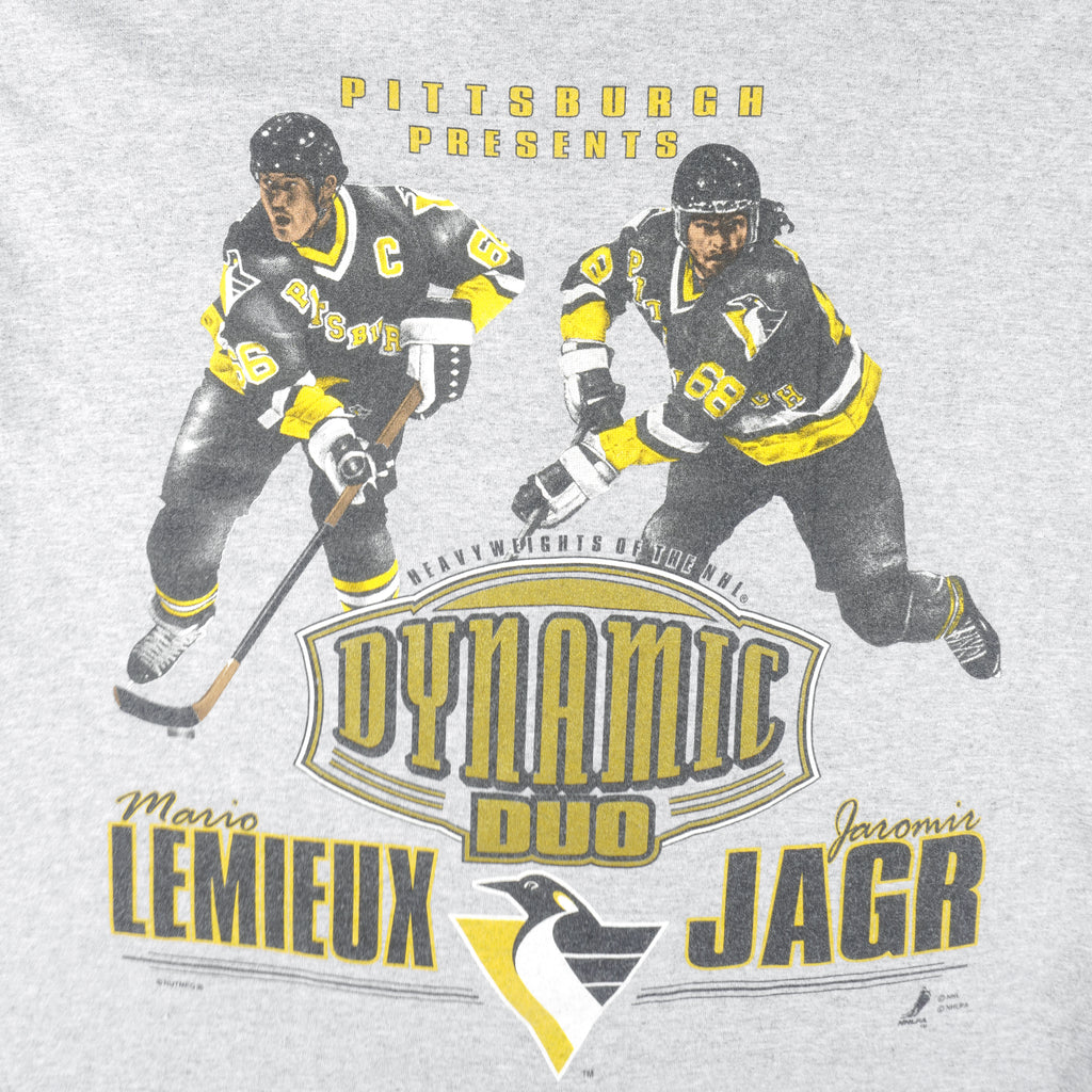 NHL (Lee) - Pittsburgh Penguins Dynamic Duo T-Shirt 1990s Large Vintage Retro Hockey