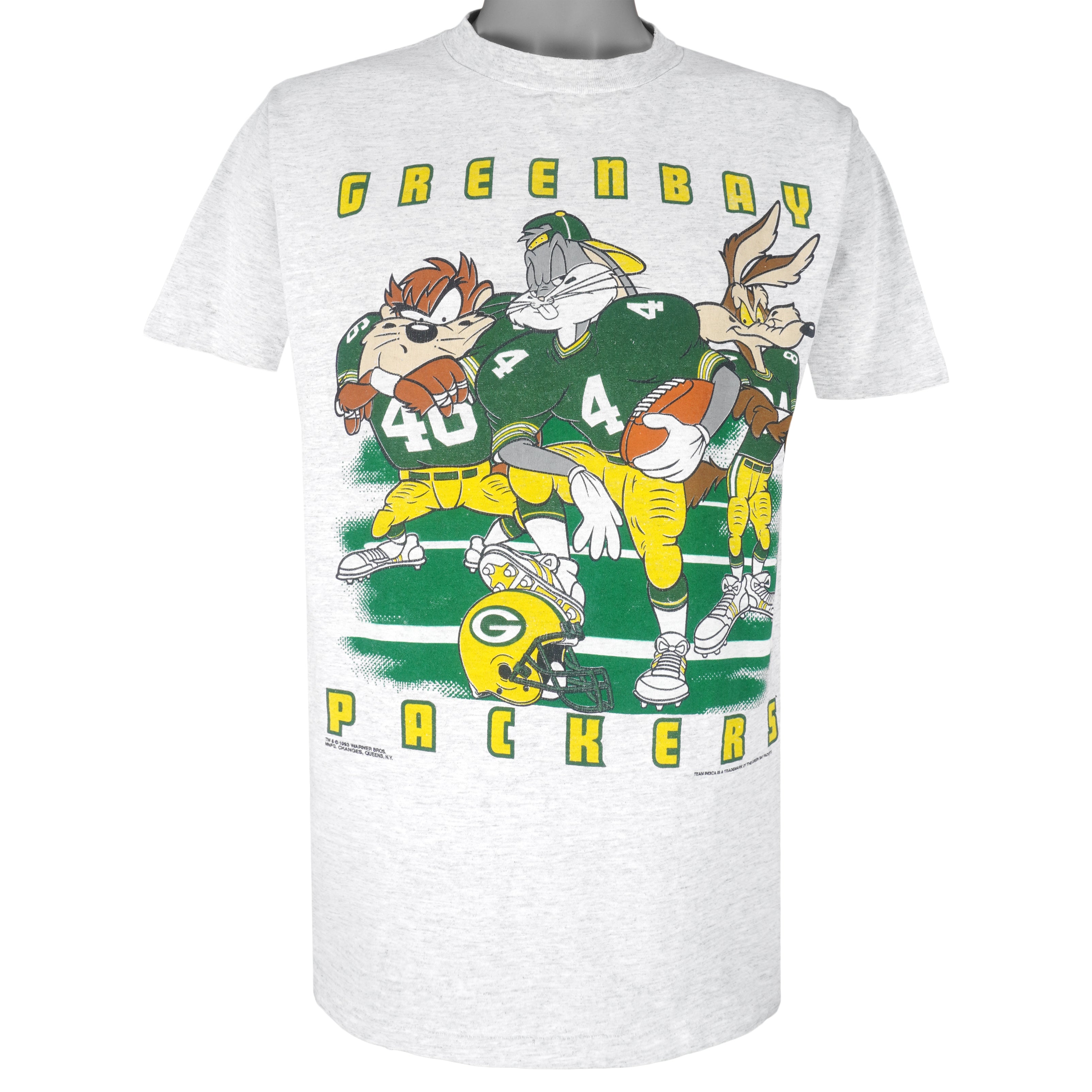 NFL (Oneita) - Green Bay Packers X Looney Tunes T-Shirt 1993 X-Large Vintage Retro Football