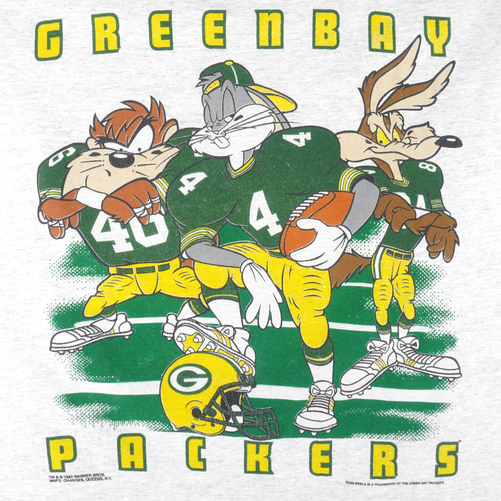 NFL (Oneita) - Green Bay Packers X Looney Tunes T-Shirt 1993 X-Large Vintage Retro Football