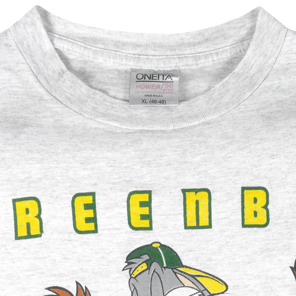 NFL (Oneita) - Green Bay Packers X Looney Tunes T-Shirt 1993 X-Large Vintage Retro Football